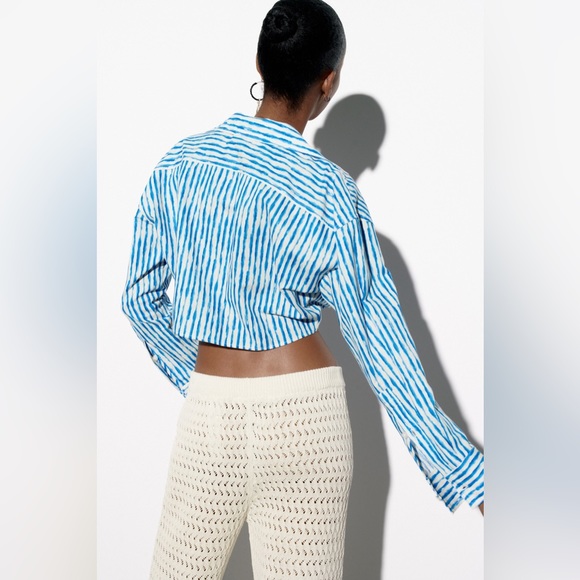 New Zara Striped Linen Shirt - Small - Picture 4 of 4